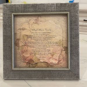 What Mom Took, framed poem.